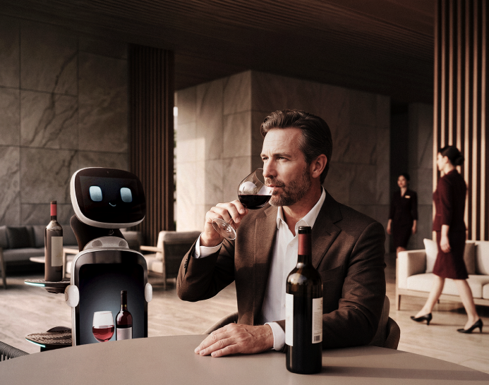 Serving robot in a restaurant
