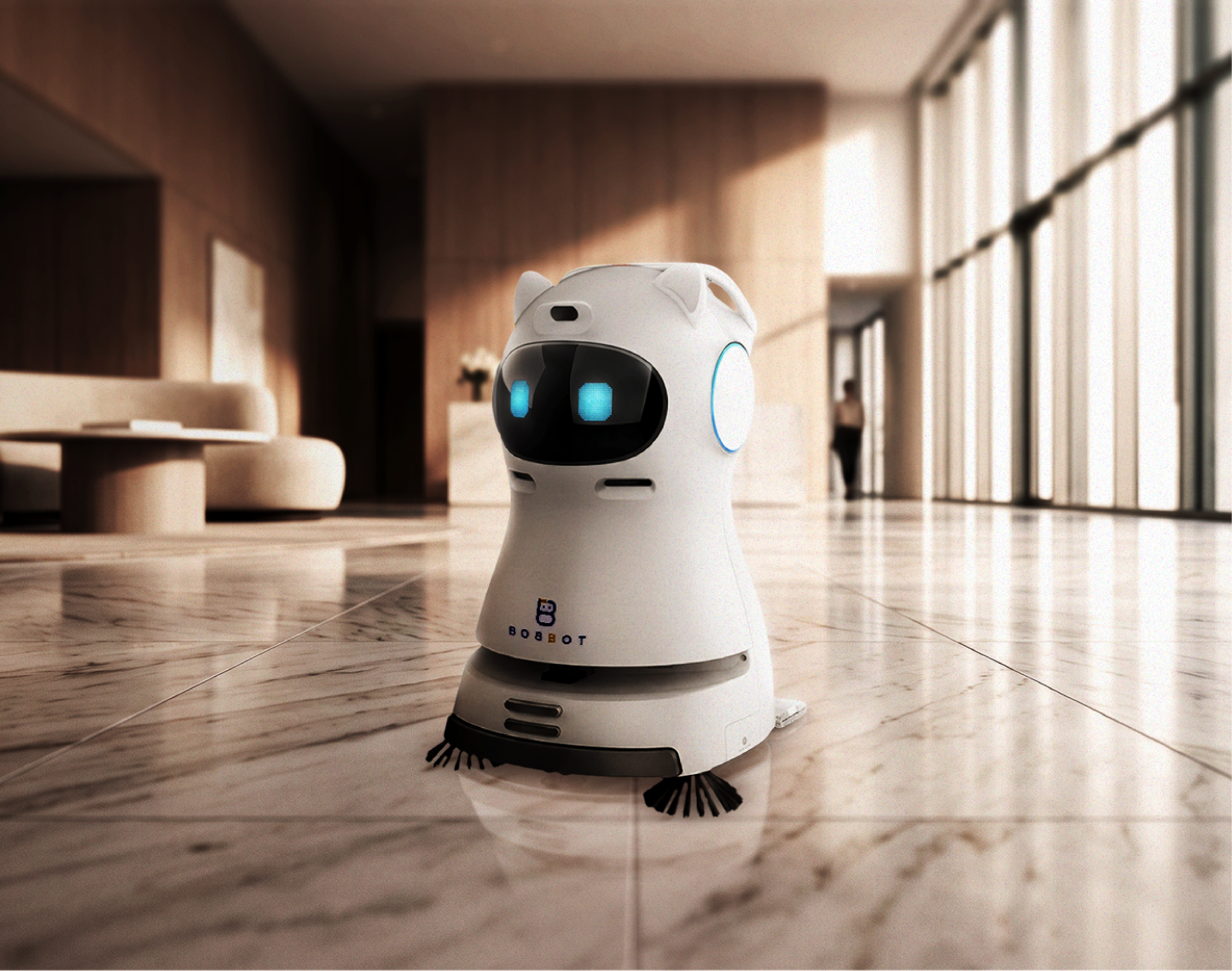 Autonomous cleaning robot in a commercial building